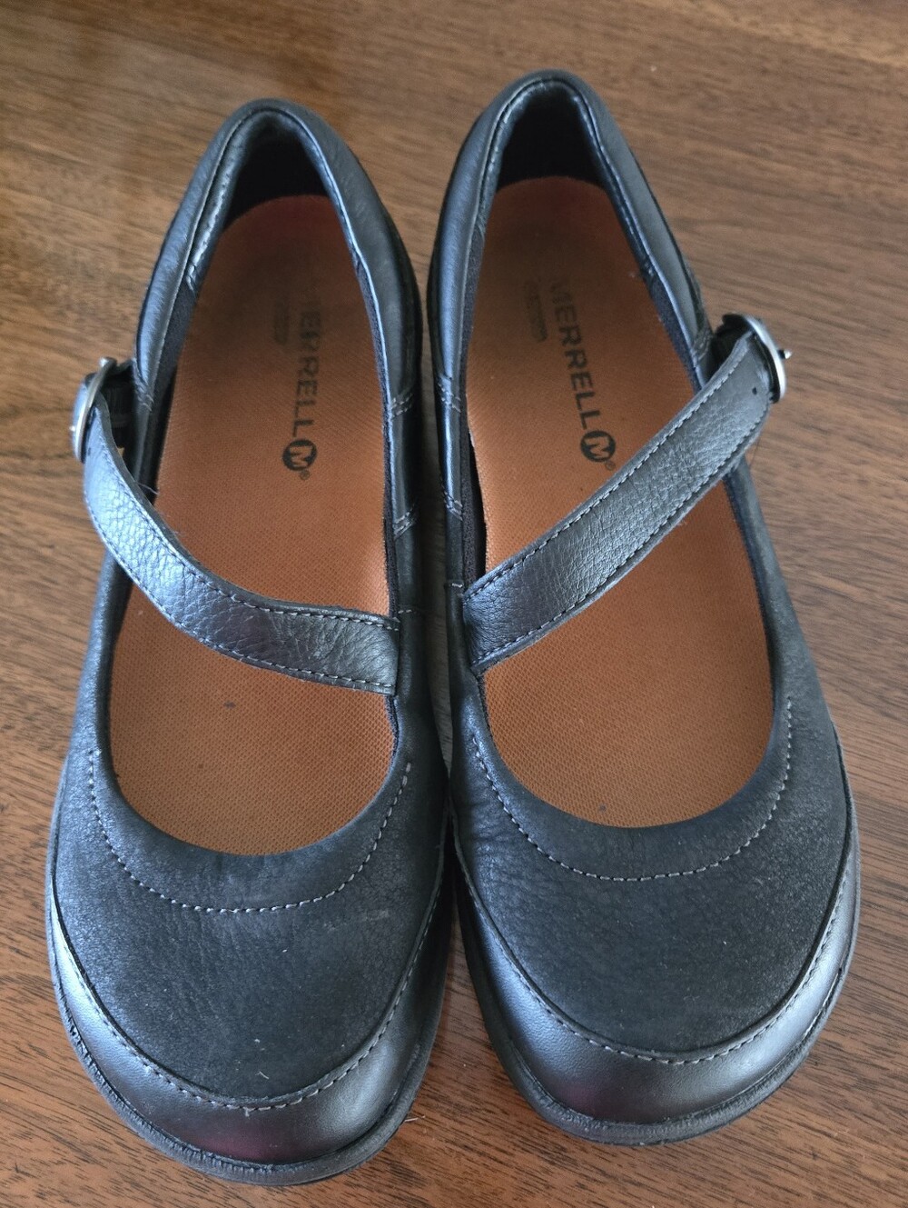 Merrell Dassie Mary Jane Women's 7 Black Leather Suede Comfort Flat Shoe